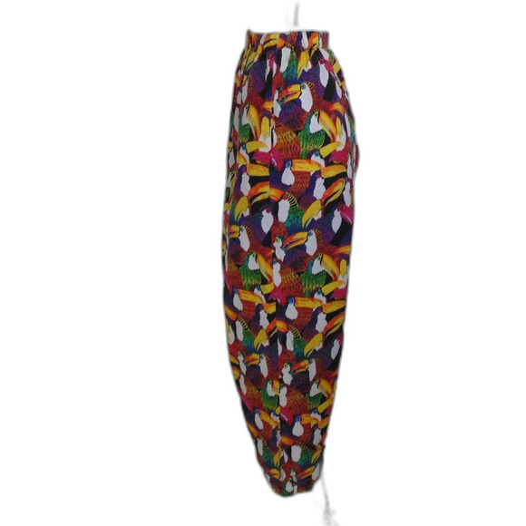 80s Gym Pants, M/L, Toucans/Bird print, Elastic waist & Cuffs, Colorful - Picture 8 of 11